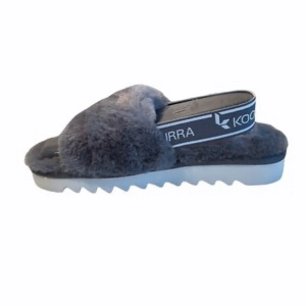 Koolaburra by UGG Kids Fuzz'n‎ Slide Sandals Gray Toddler Girls Size 13